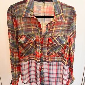 Posh Multicolor Plaid Blouse